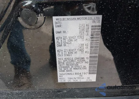 2020 Nissan Rogue S Intelligent Awd from USA, damaged, VIN 5N1AT2MV6LC804797